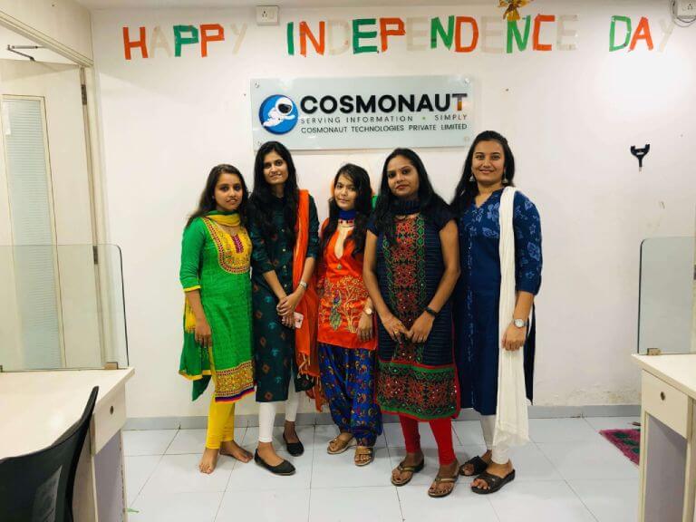 Team celebrating Independence Day at the Cosmonaut office